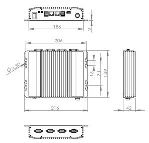 4G DDR4 mémoire sans ventilateur PC / ordinateur industriel embarqué HLZ-B311M-J1900