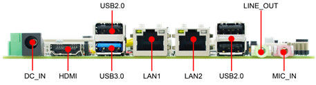 2LAN 6COM 8USB carte mère de 3,5 pouces soudée à bord du processeur Intel J1900
