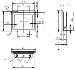 Moniteur à écran tactile résistif de 7 pouces IPS industriel en cellule avec rapport de contraste de 1000:1