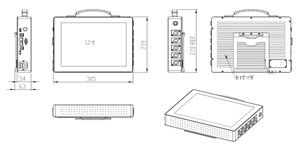12.1 pouces ordinateur industriel portable sans ventilateur support système Windows / Linux