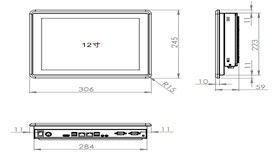 12.1 &quot;Paneau tactile industriel capacitif PC Entrée haute tension 9 - 36V facultative
