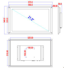 X215R-03 21,5&quot; Affichage LCD du véhicule Écran tactile capacitif Haute luminosité Méthodes d'installation multiples